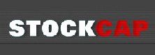 The word stockcap is written in white and red on a black background.