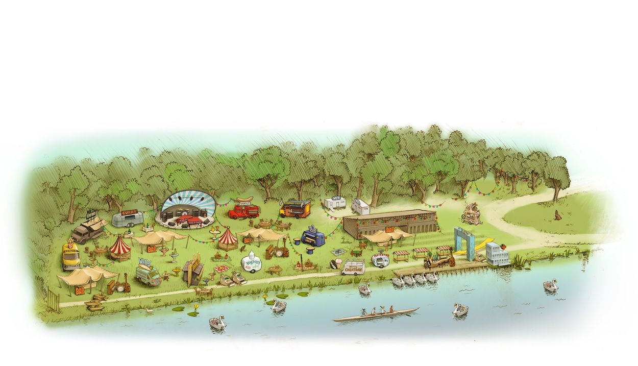 getekende plattegrond bedrijfsfestival