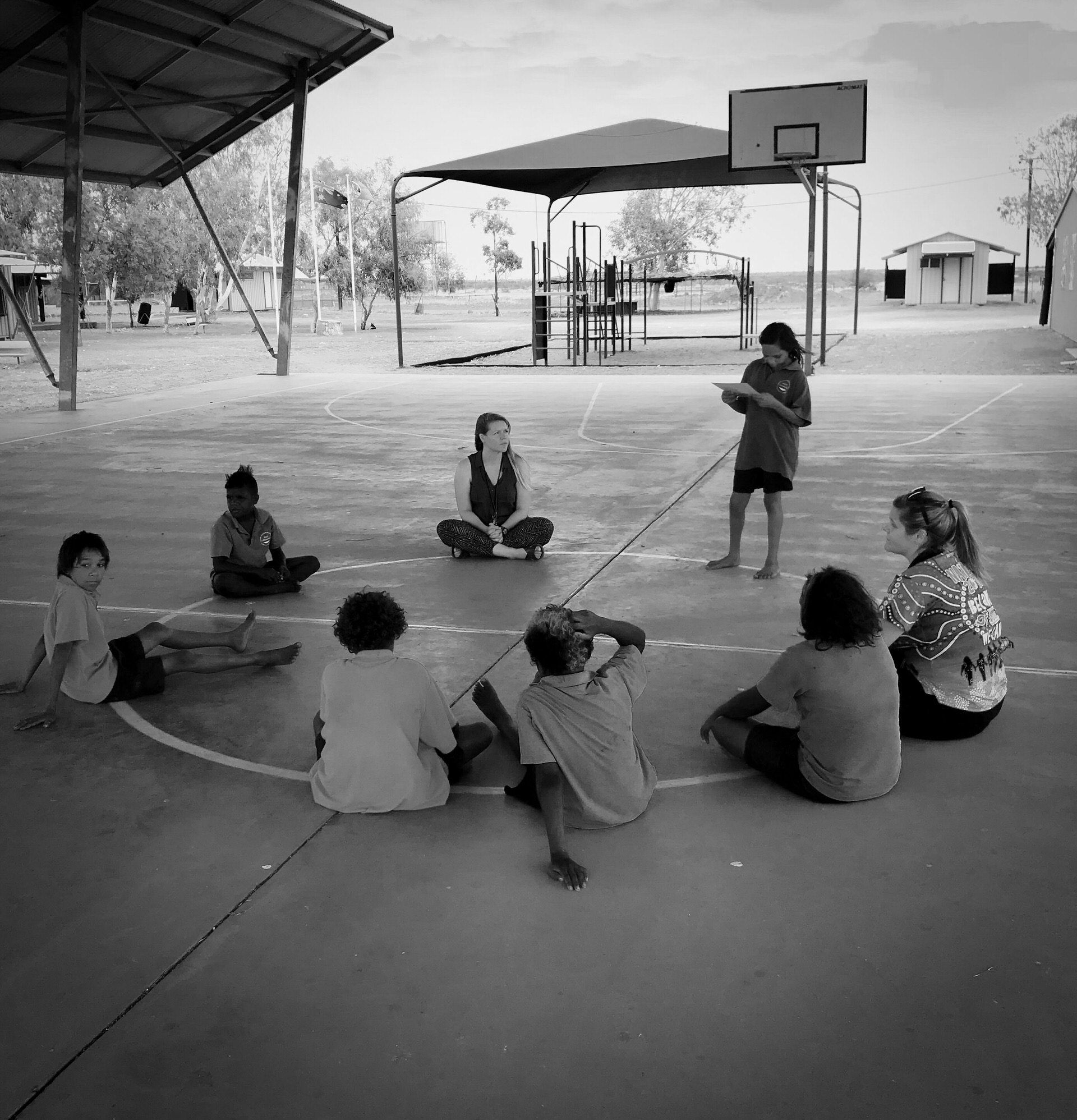 JPP School students sitting in a circal