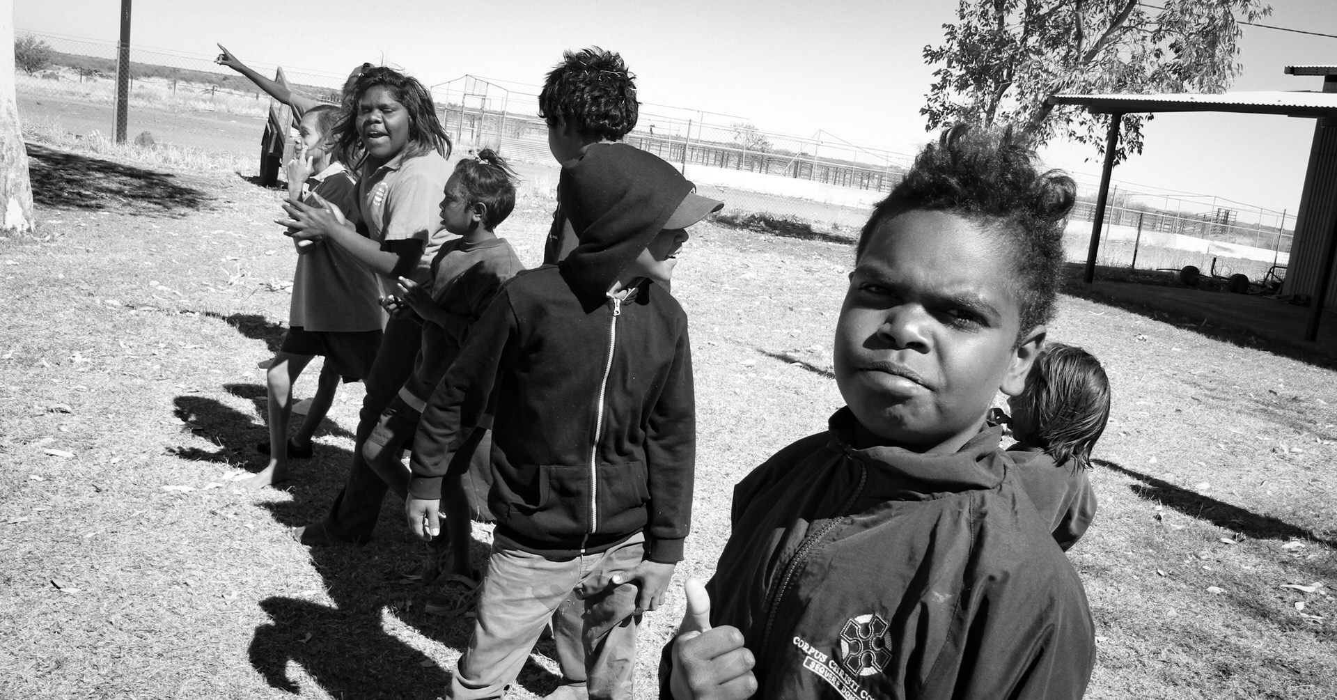 JPP School students in hooded tops at their school sports day