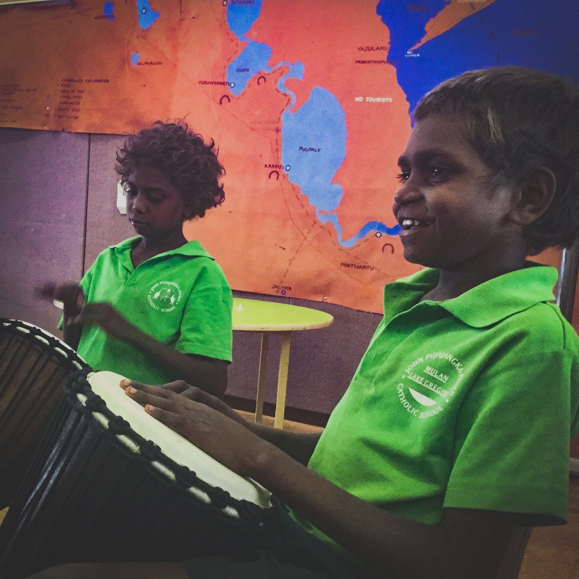 Jpp students playing the bongos