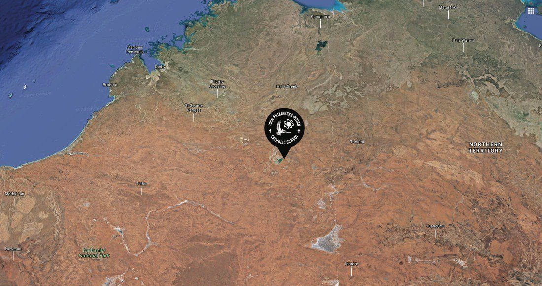 Google map view of JPP school and the Kimberley region