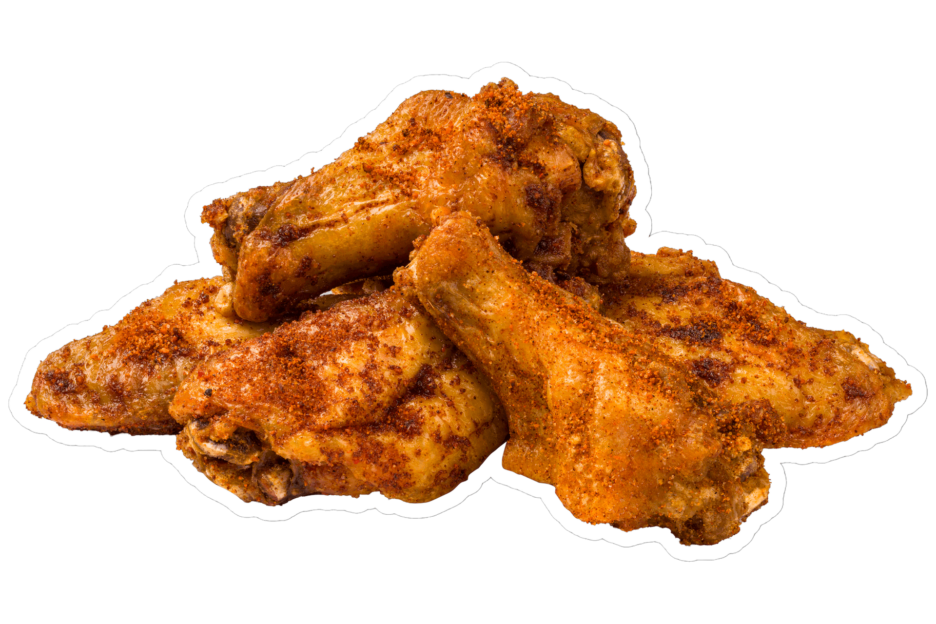 A pile of Louisiana Rub chicken wings.