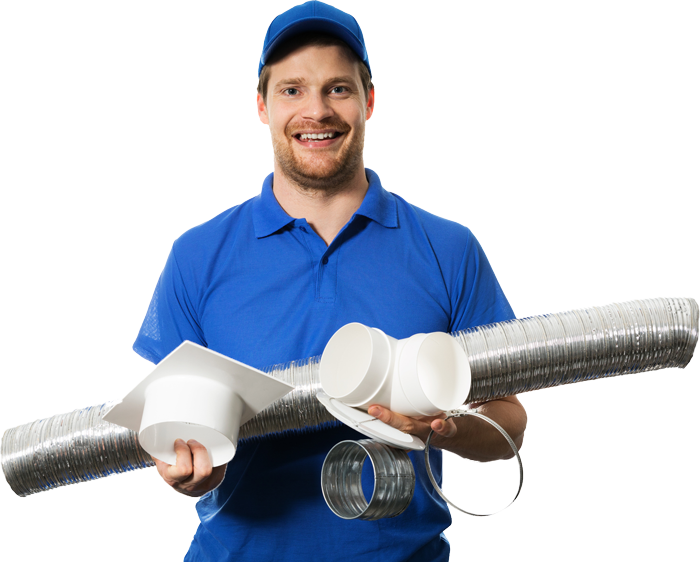 Air Conditioning Service — Man Holding a HVAC Ventilation Equipments in Millersville, MD