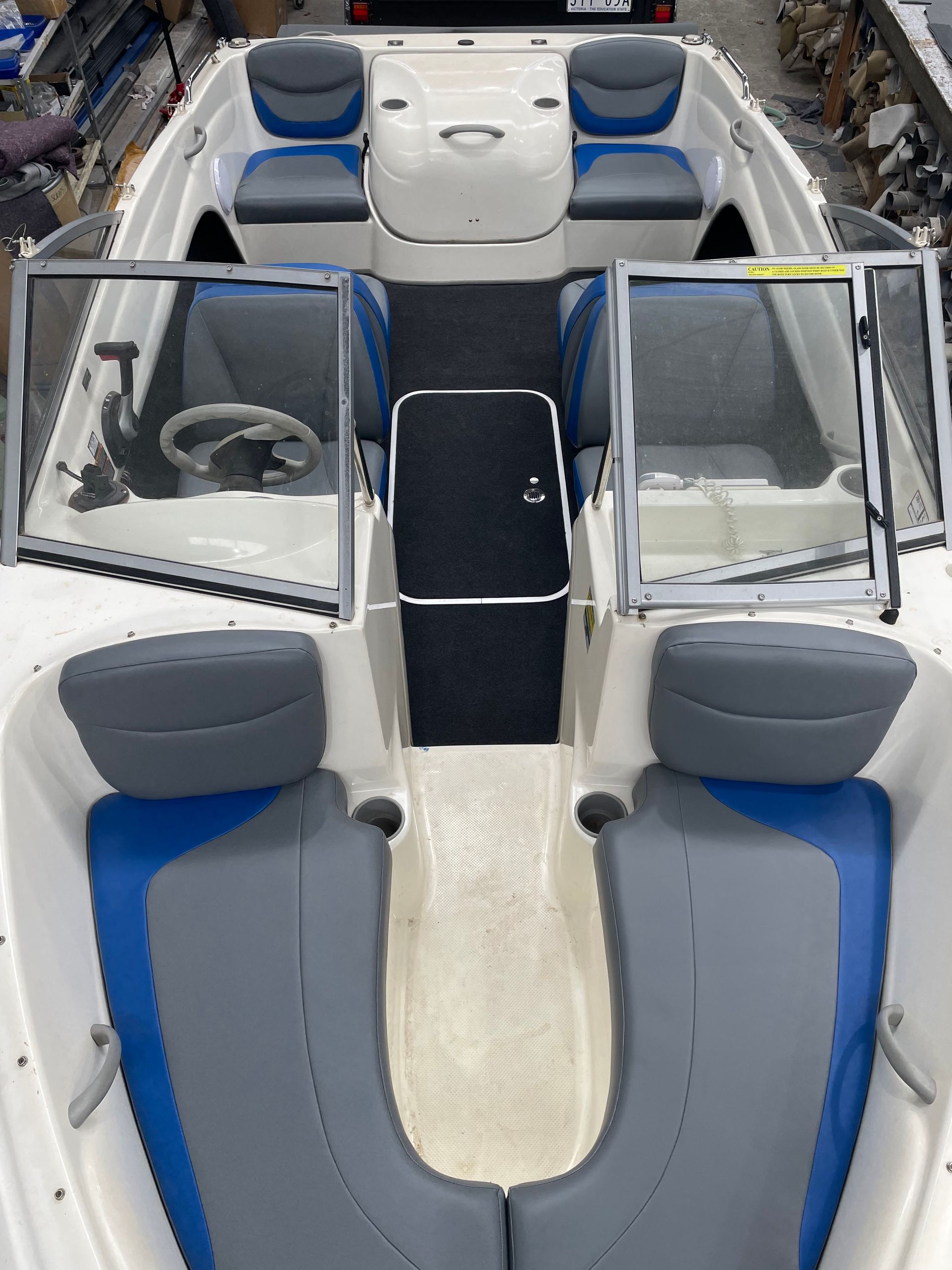 Bayliner Bowrider boat seat reupholstery