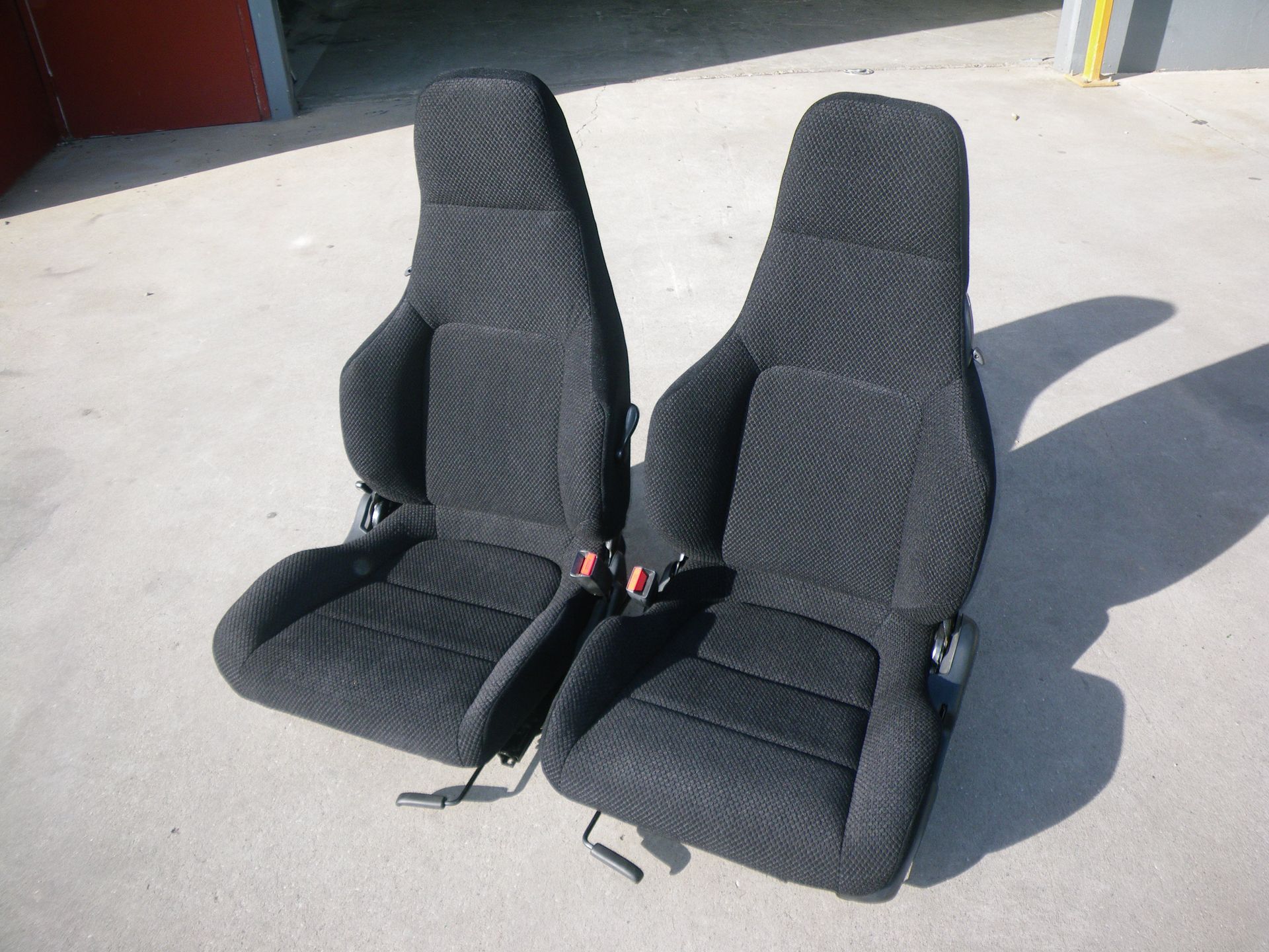 Black velour sports seats