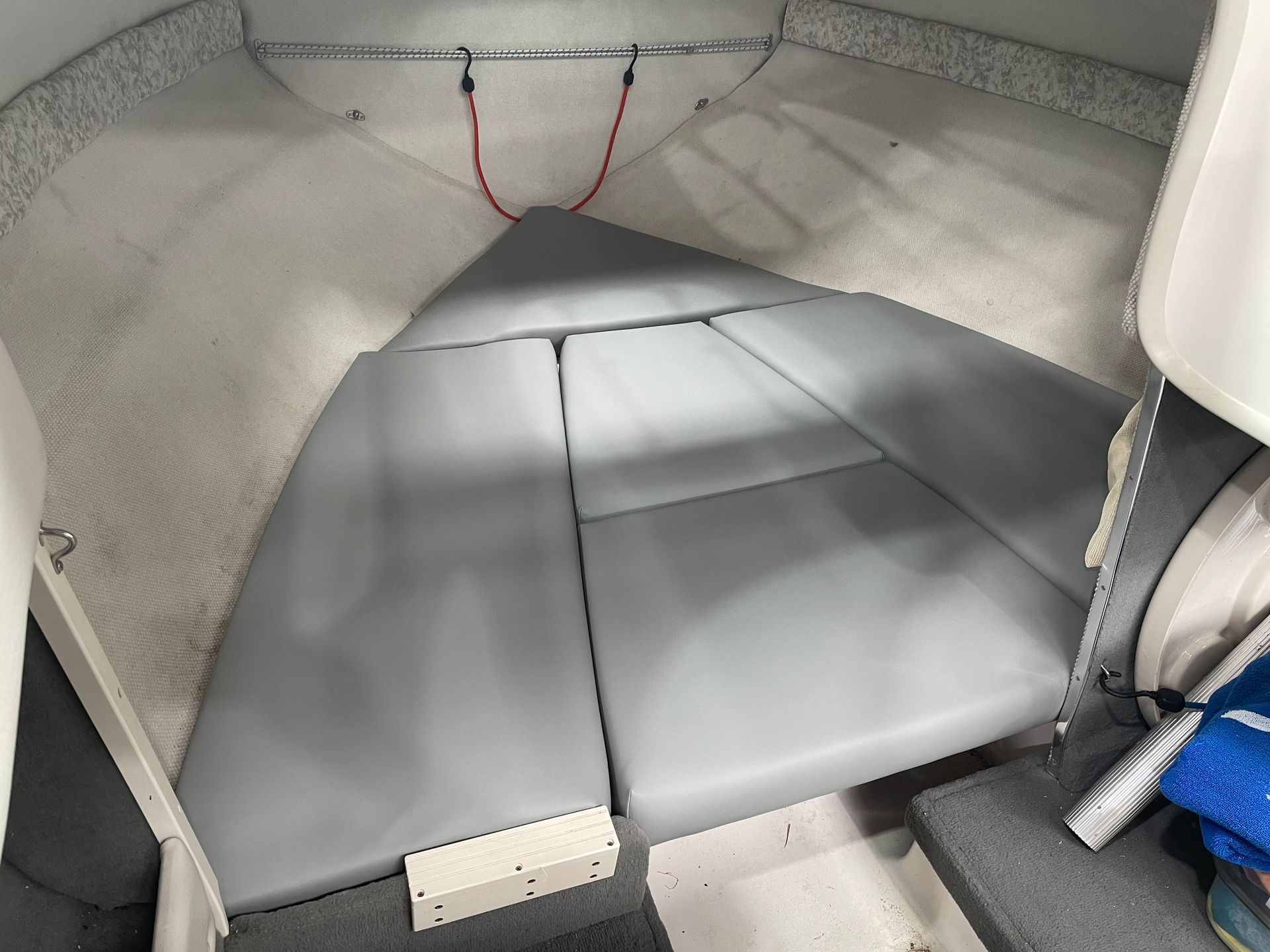 Boat front cabin seating/bed