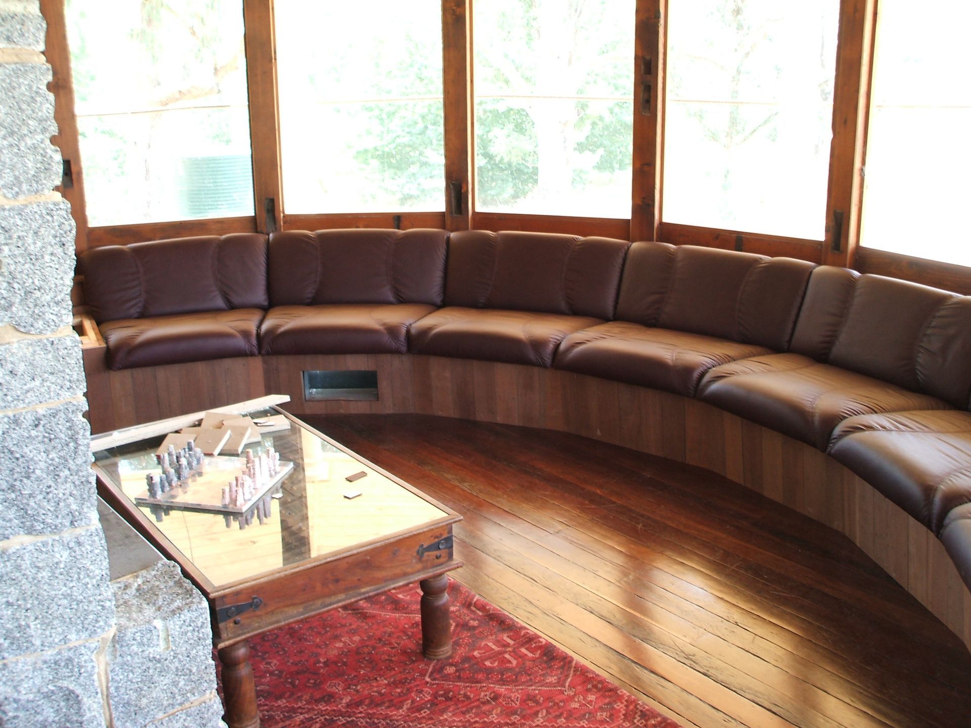 Burgundy leather commercial seating