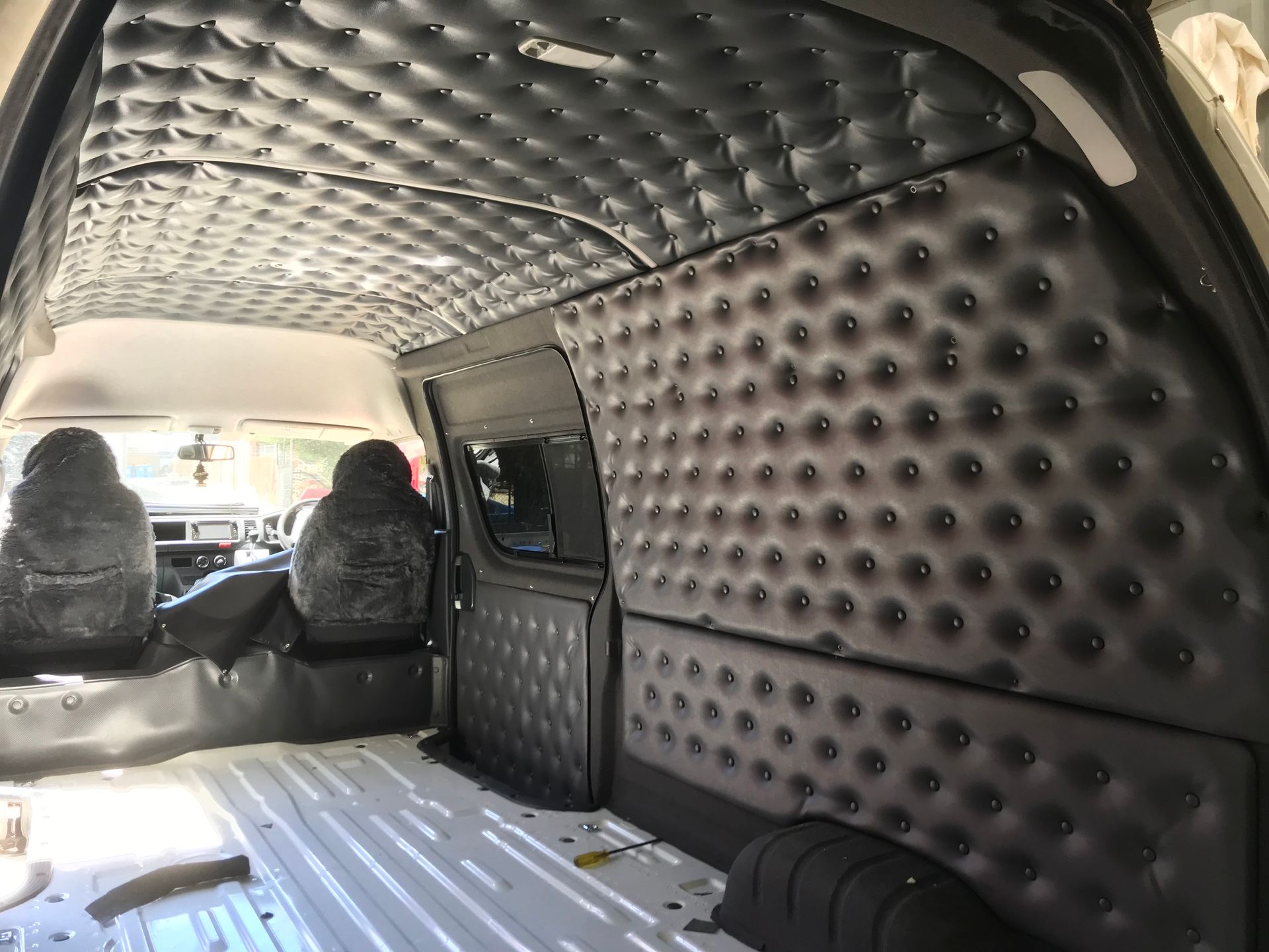 Buttoned van panelling