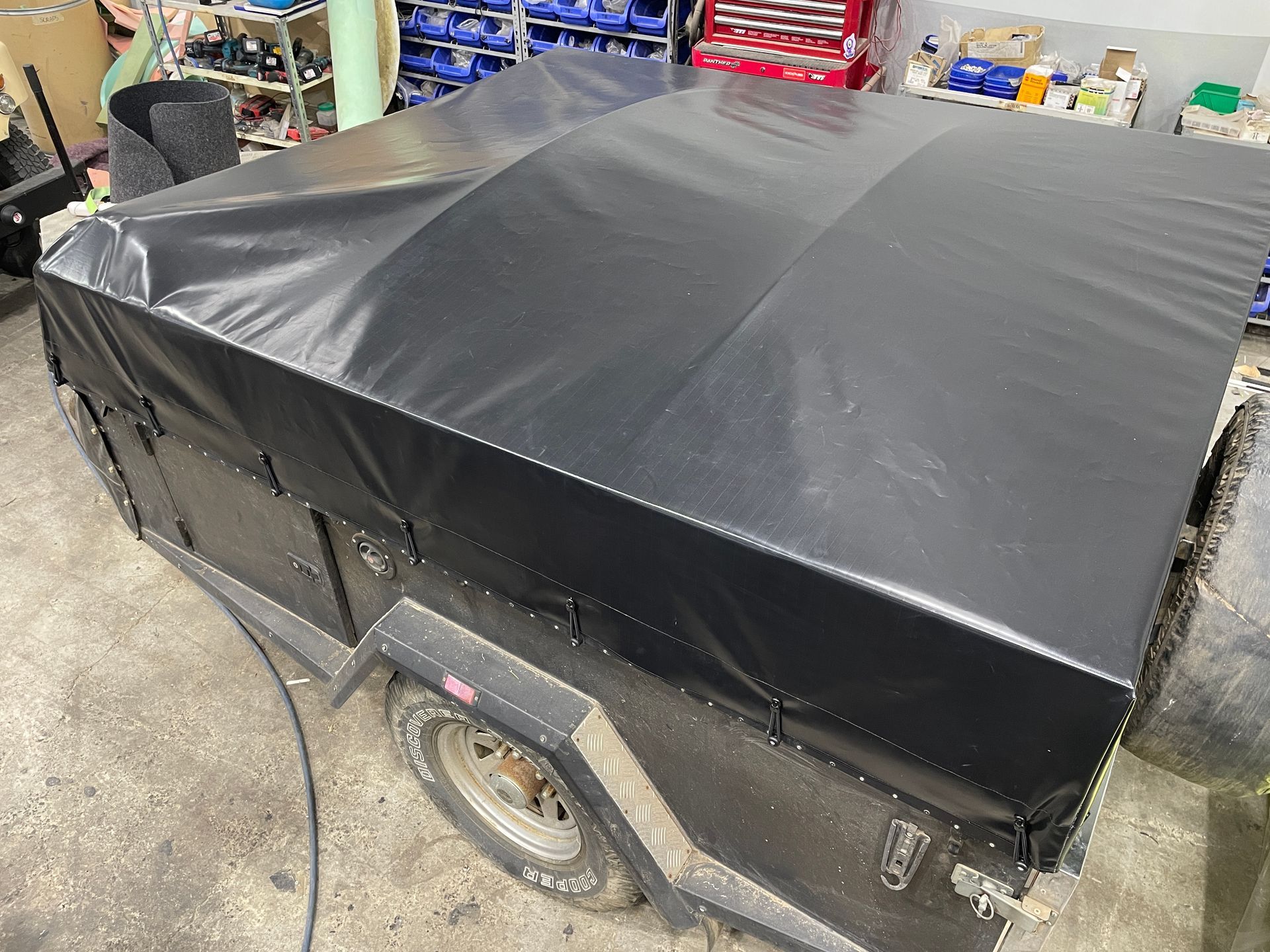 Camper trailer black PVC 680gsm cover
