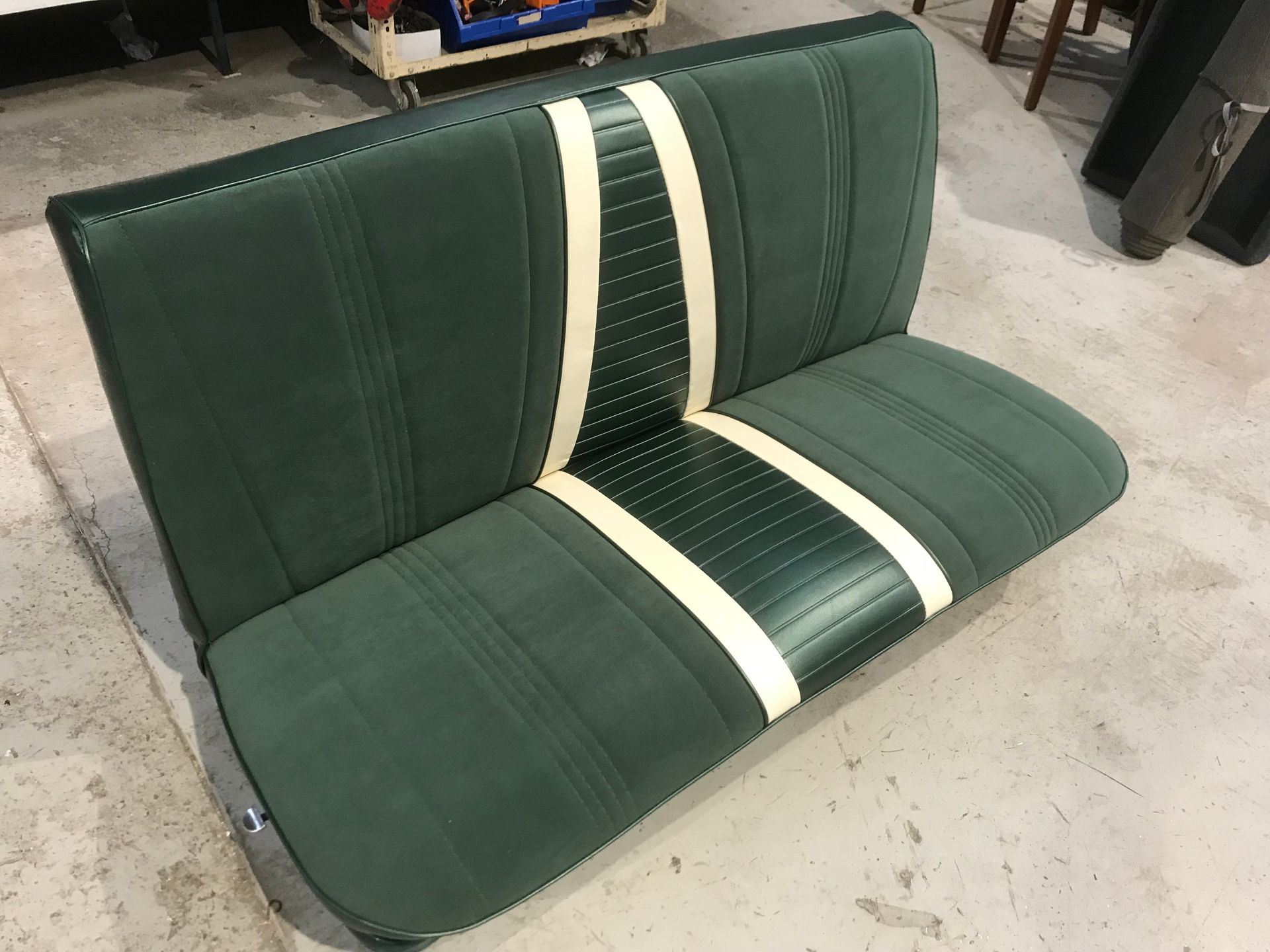 Custom green Kingswood bench seat
