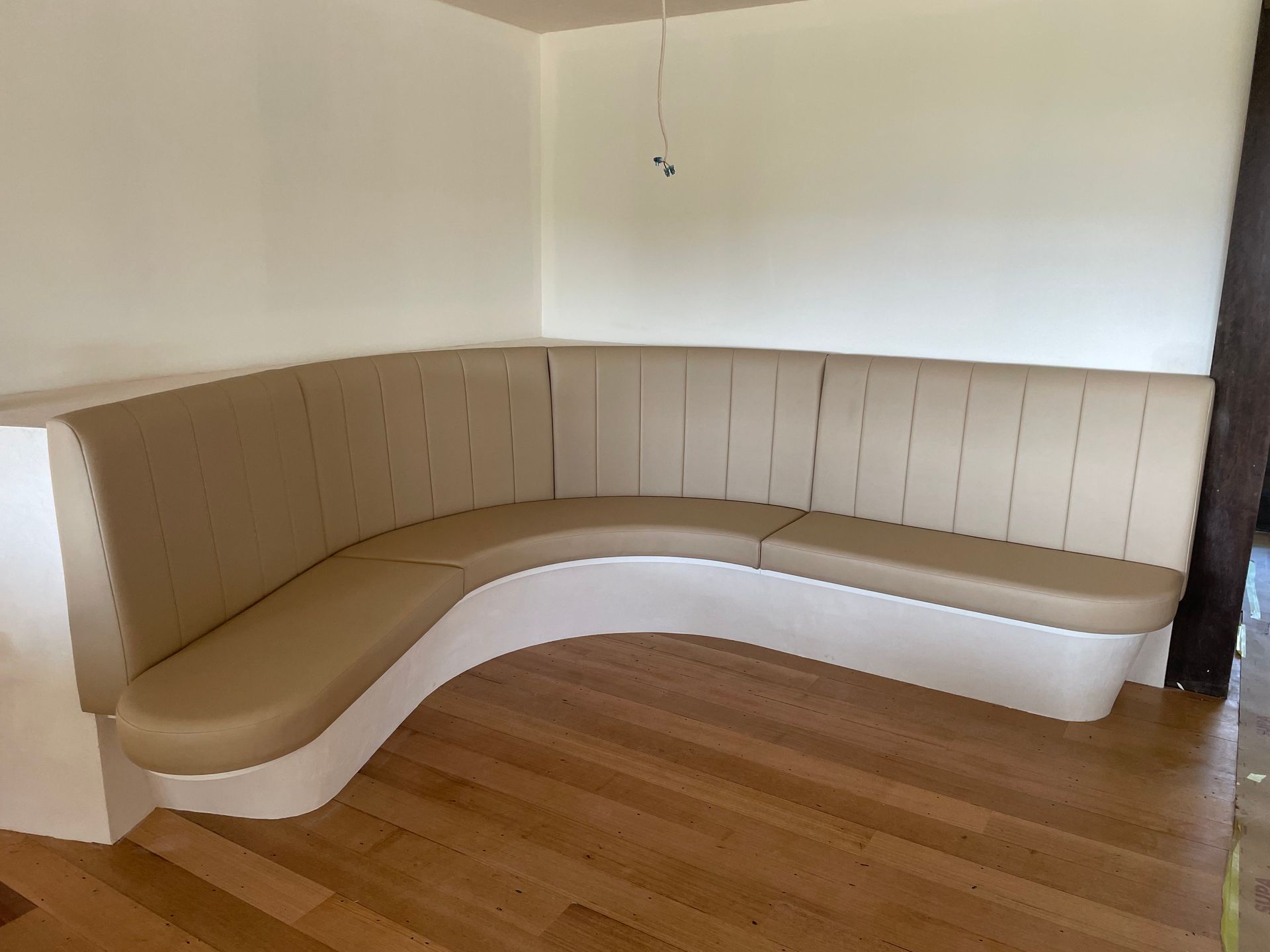 Custom built pleated dining seating