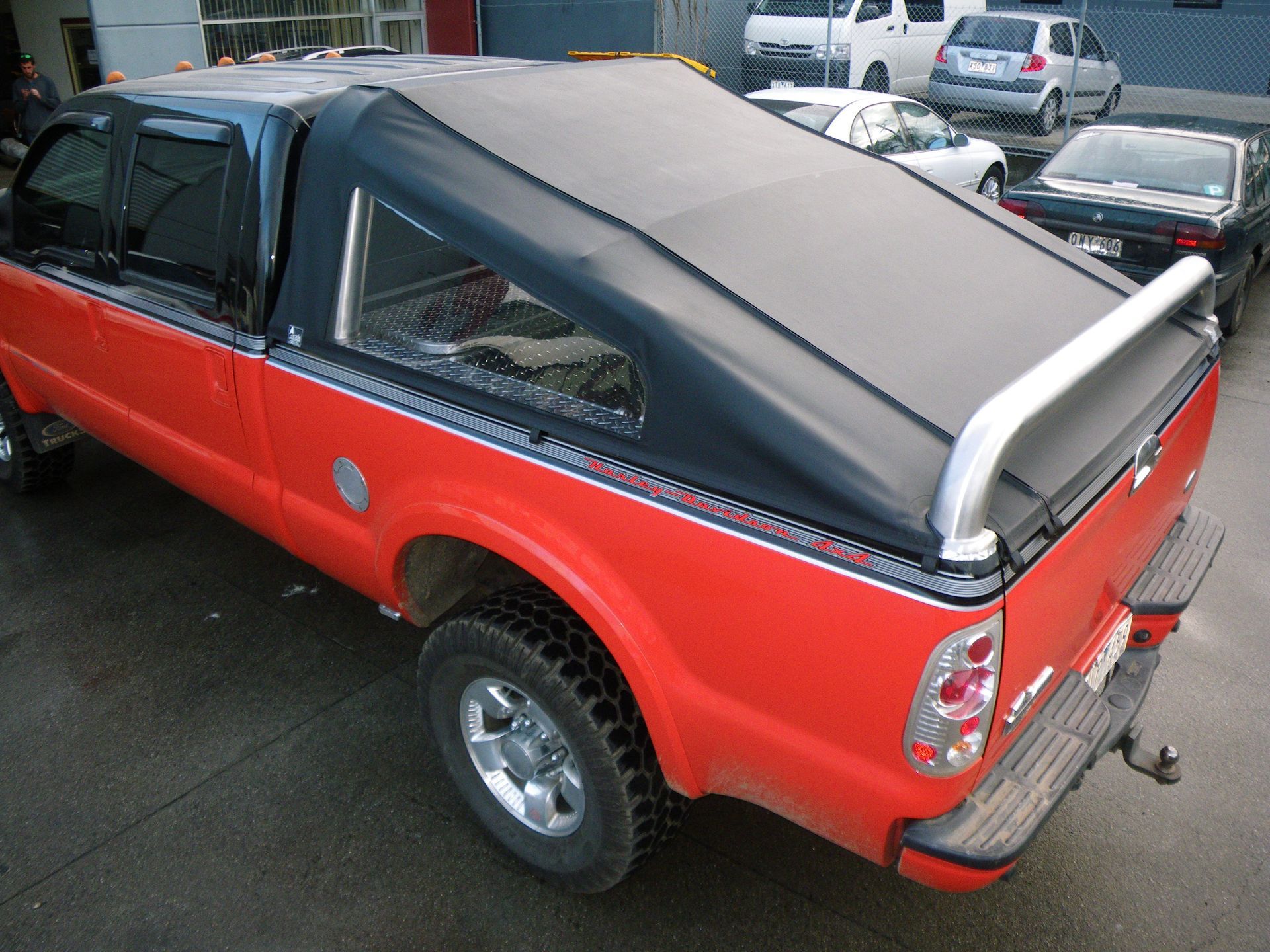 F250 Fastback Slikfit tonneau with strata glass windows