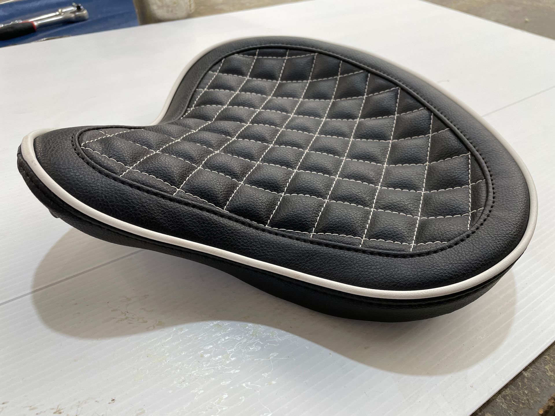 Fully restored and customised vintage motorbike seat