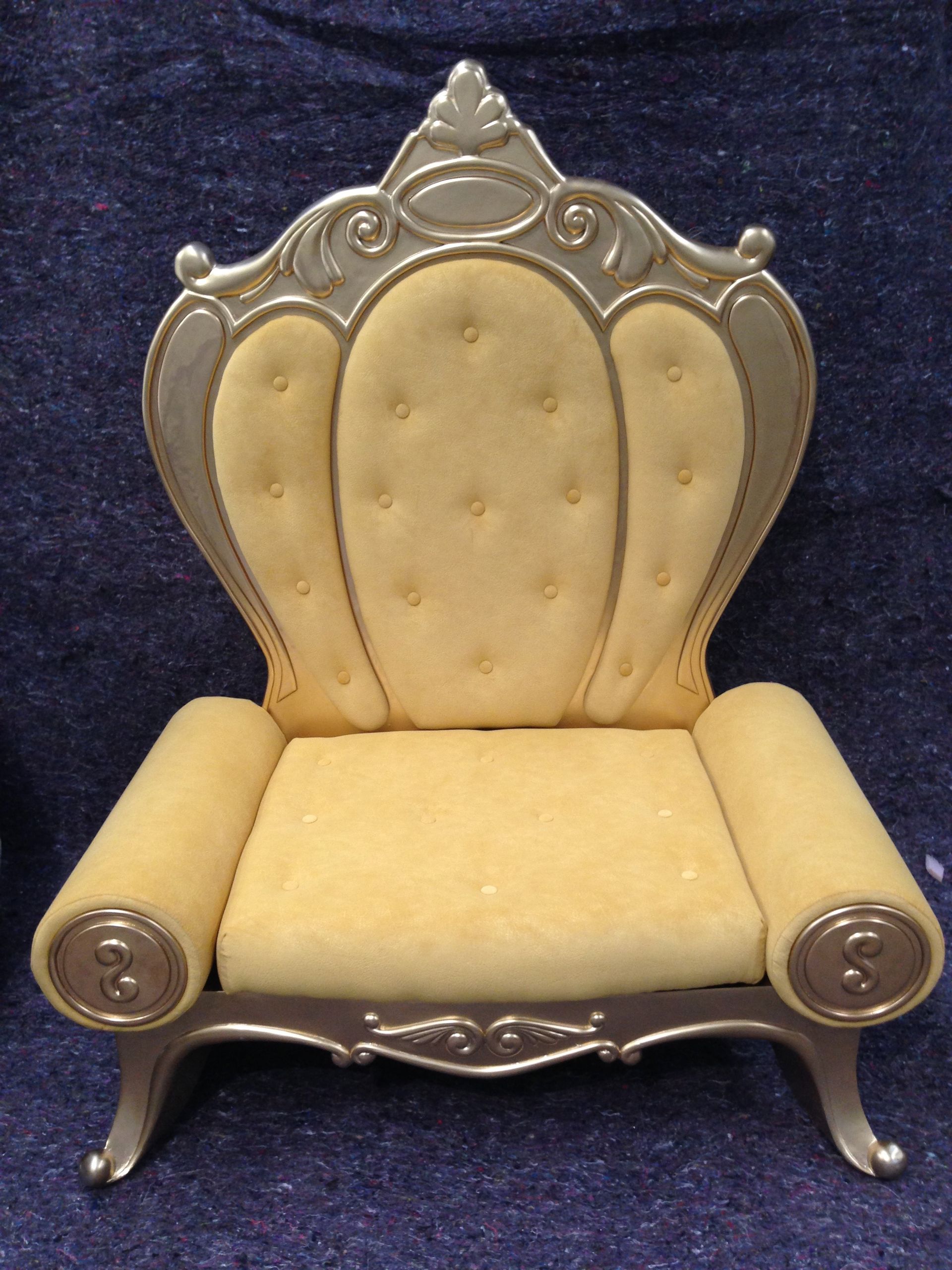 Gold velvet santa's chair