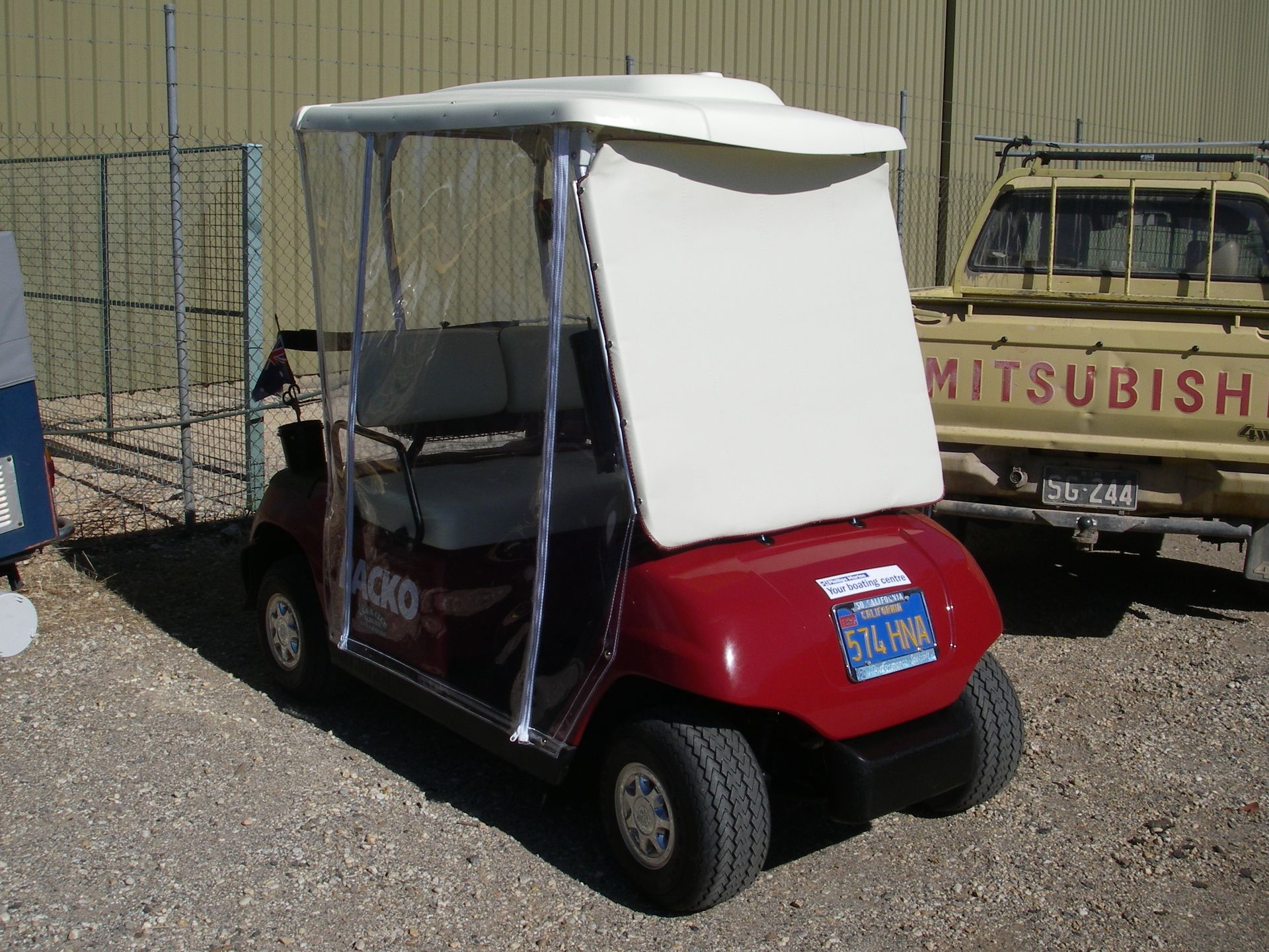 Golf buggy windscreen cover and clear side curtains