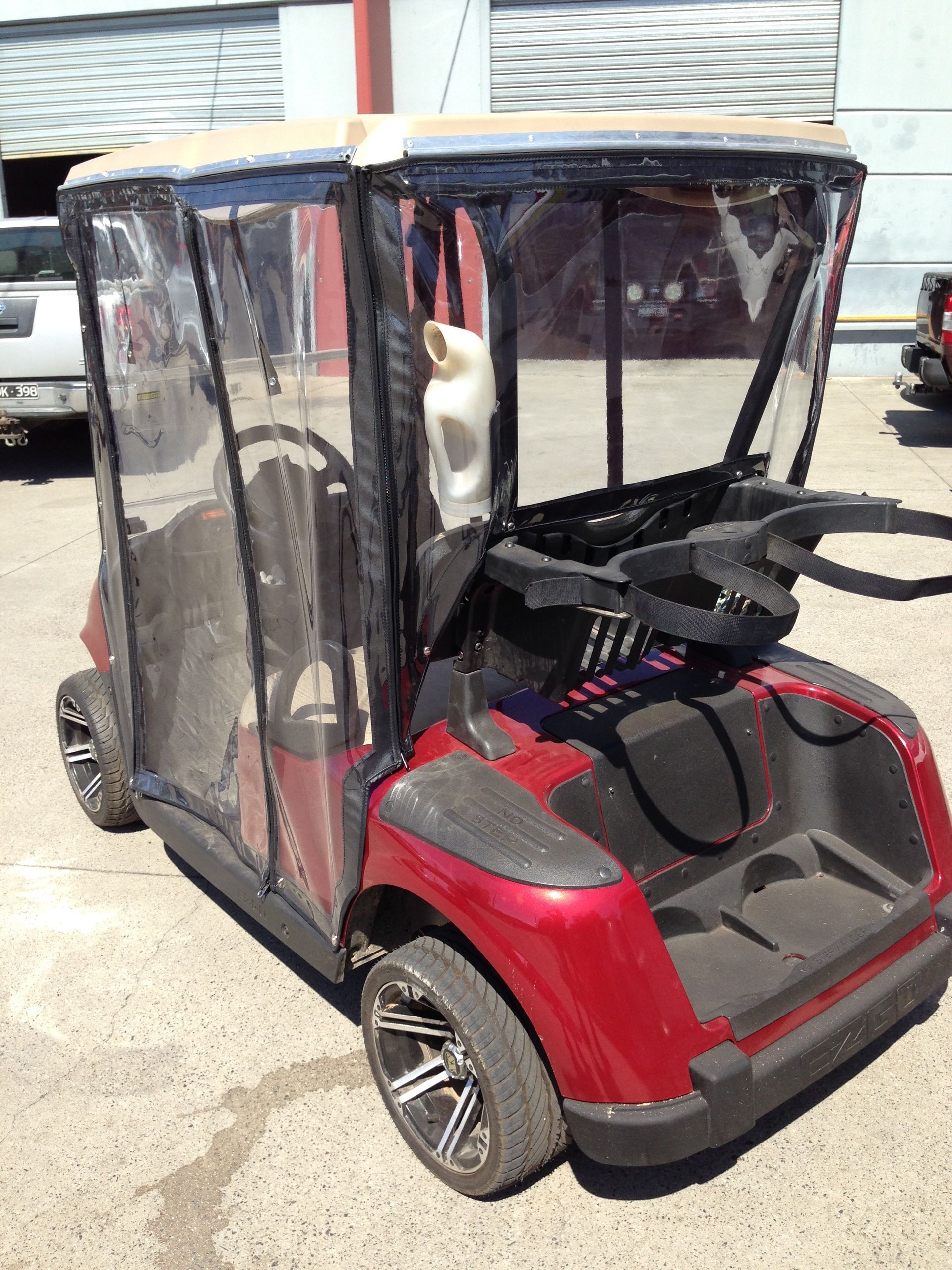 Golf cart wet weather curtains