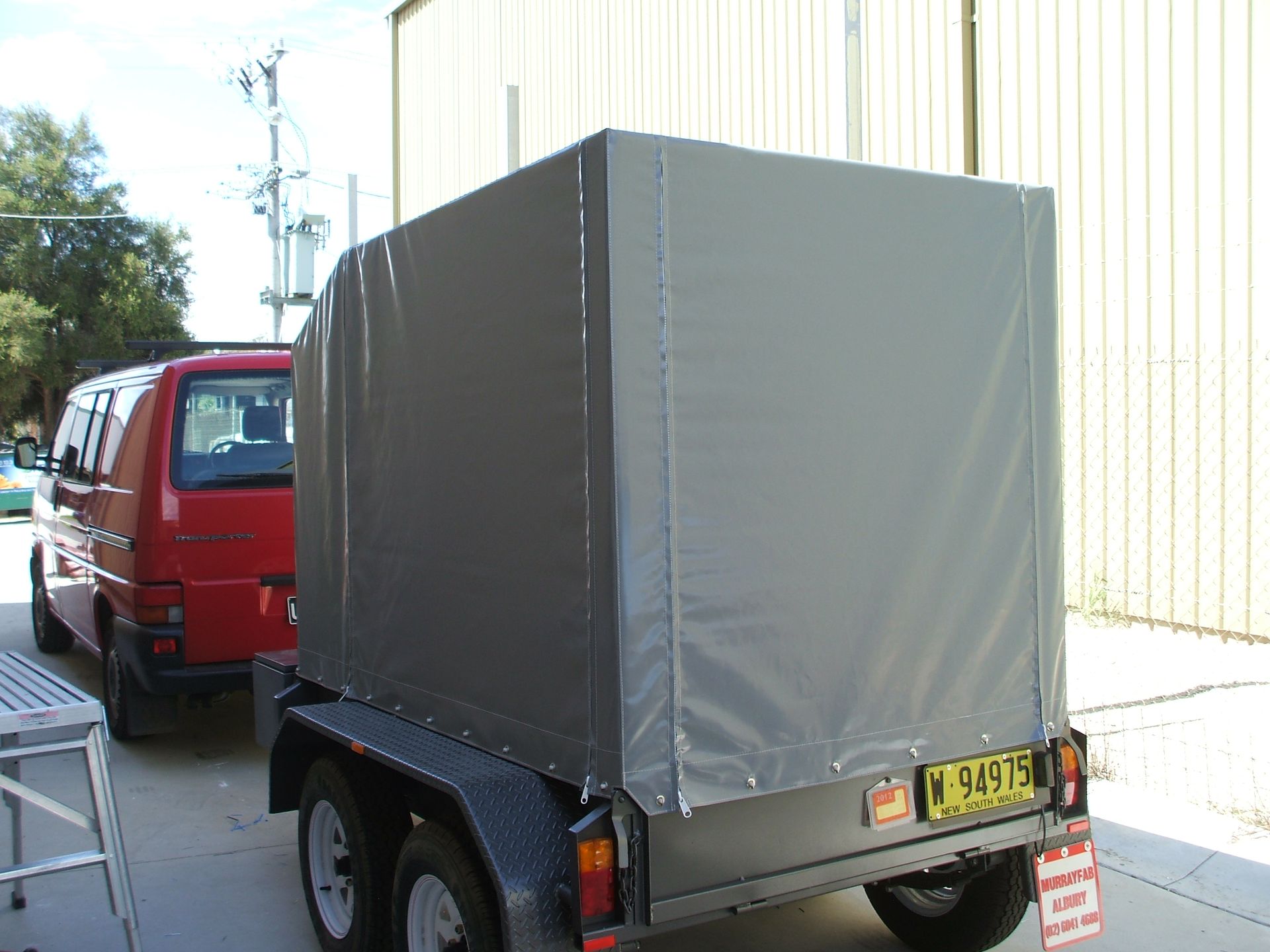 High frame trailer canopy with PVC cover