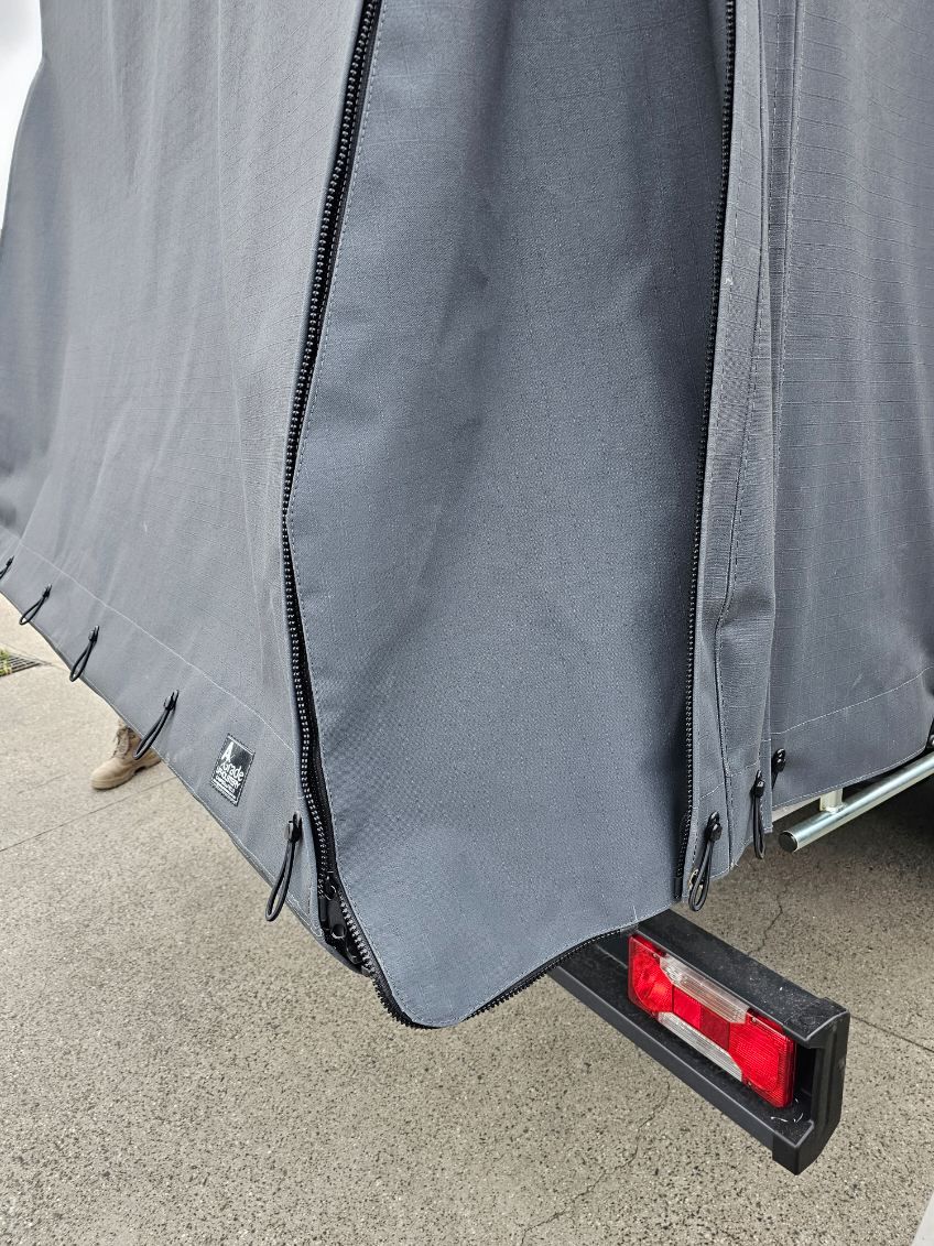 Iveco Daily truck canvas canopy tailgate zipped extension