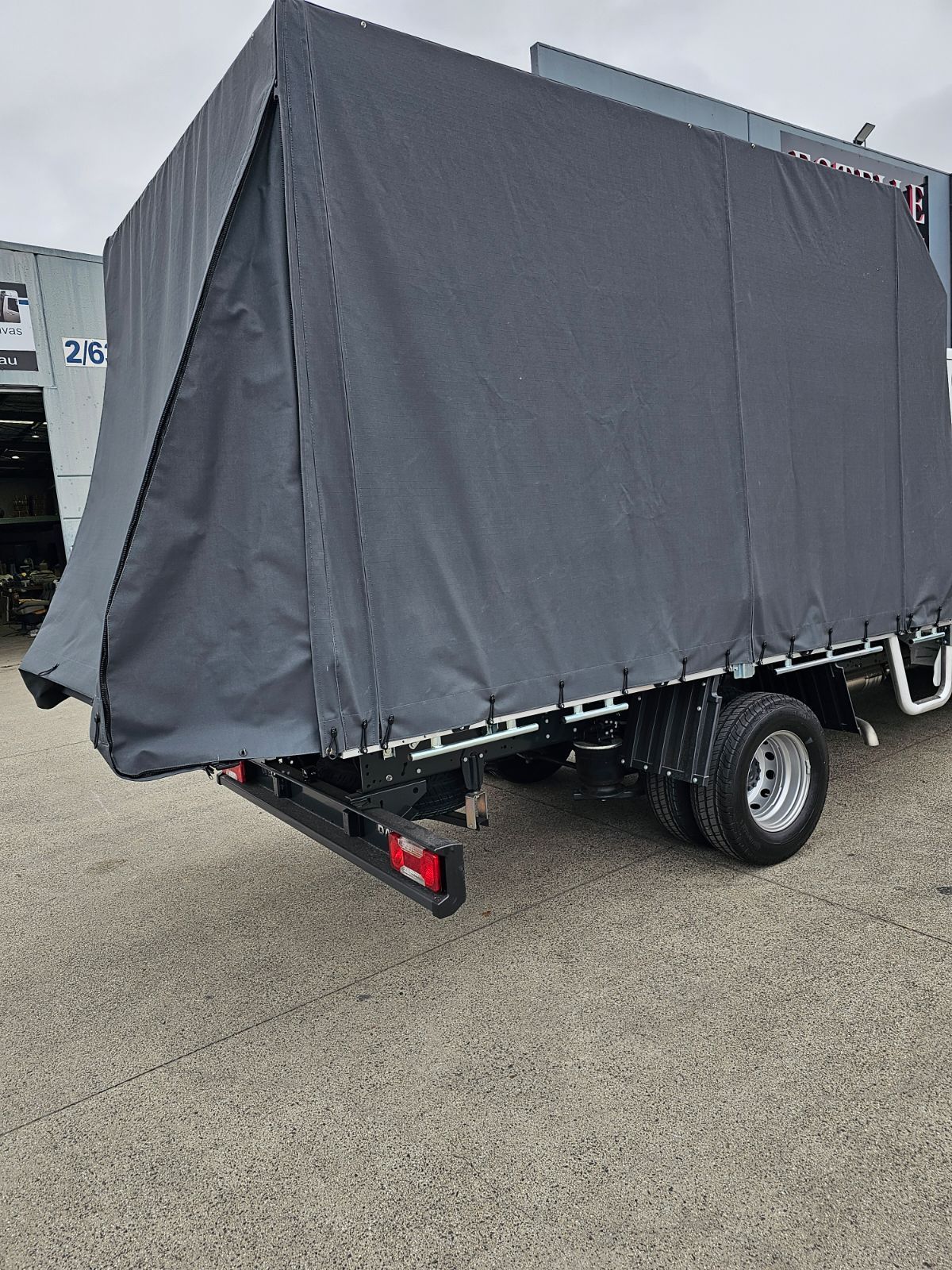 Iveco Daily truck canvas canopy with rear extension