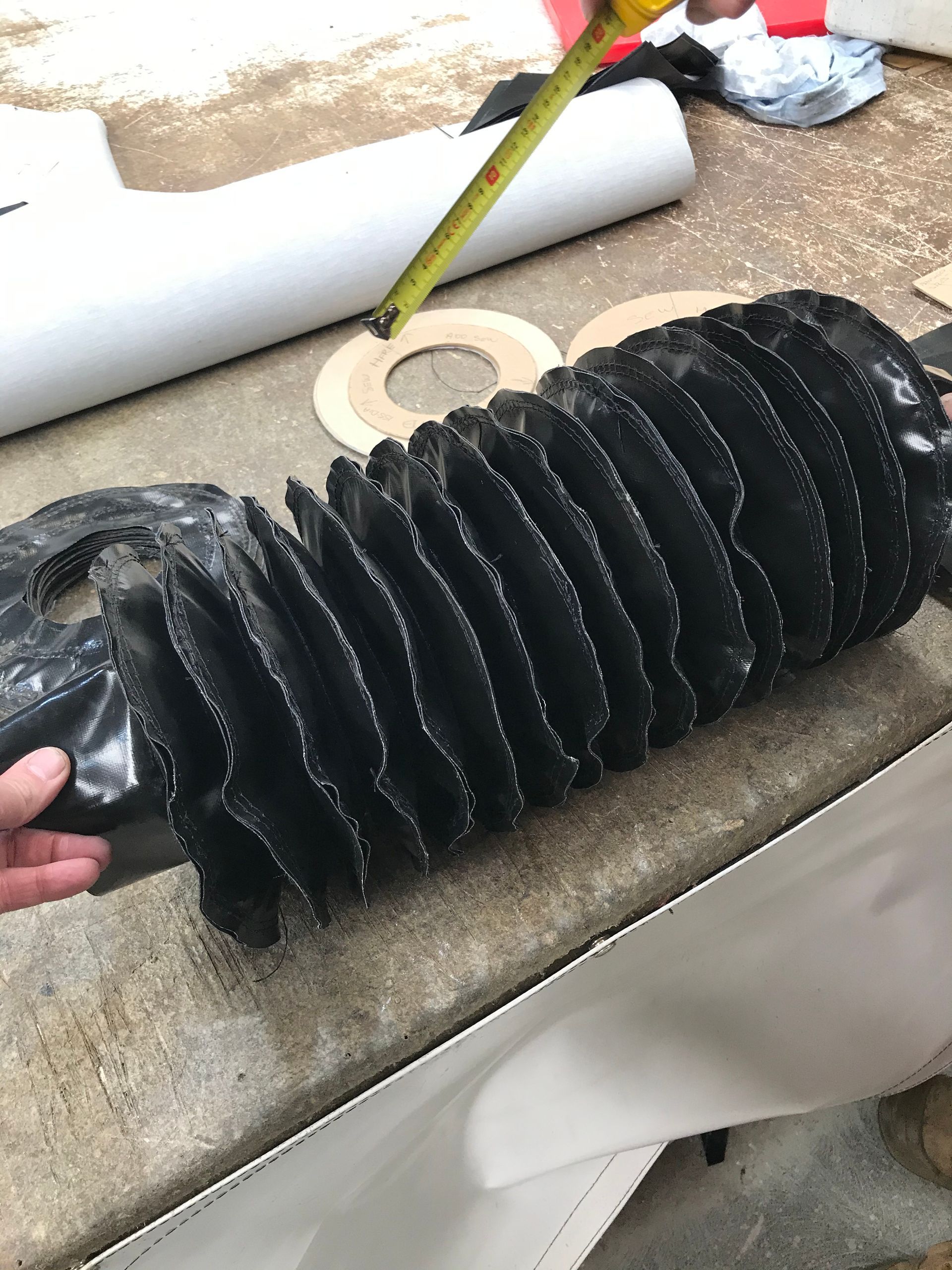 PVC concertina boot for hydraulic ram