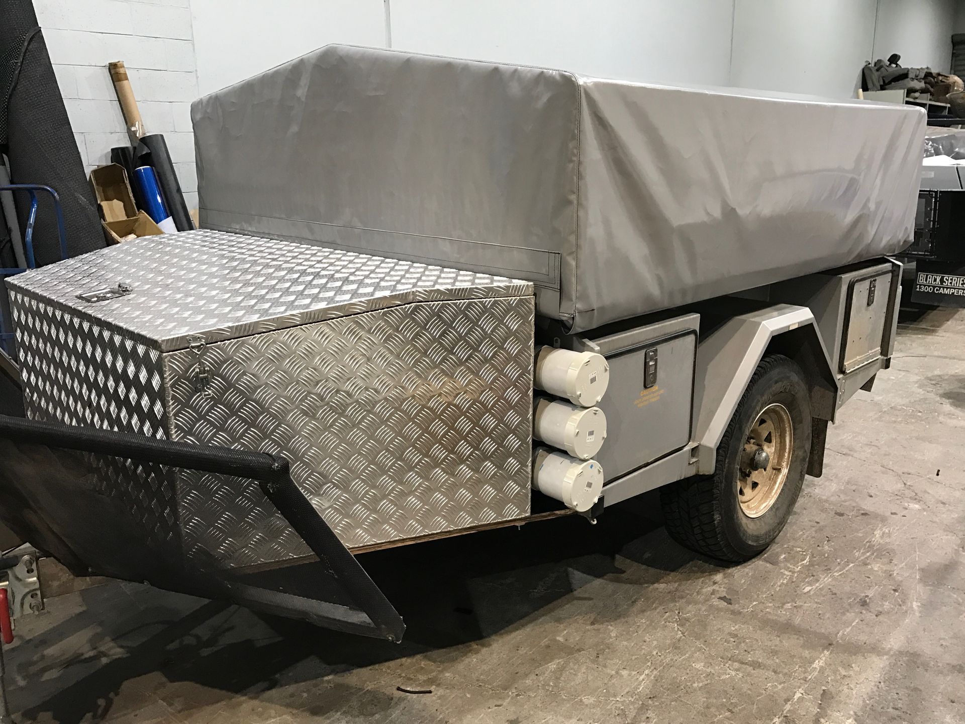 PVC cover on camper trailer