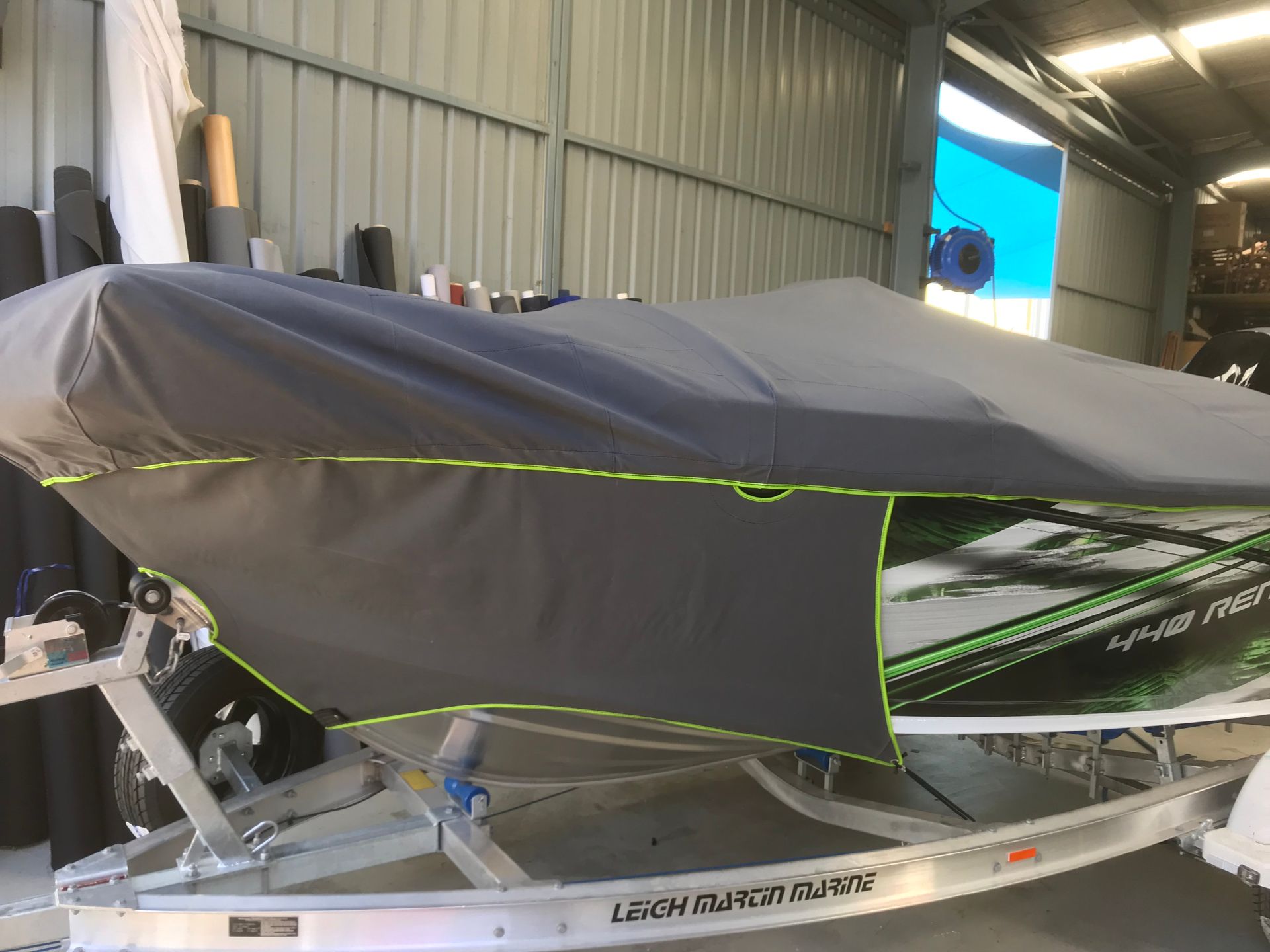 Quintrex 440 Renegade bag cover with stone guards