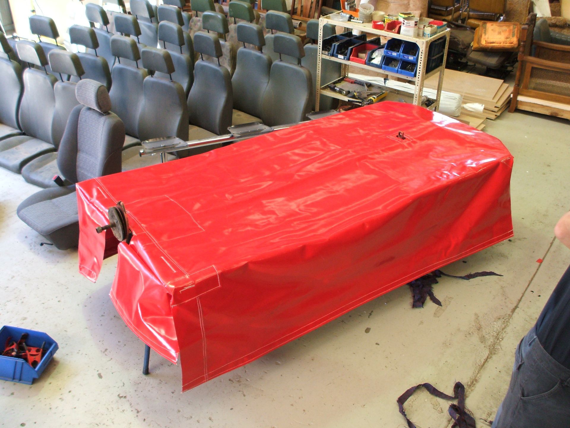 Red PVC cover for slasher