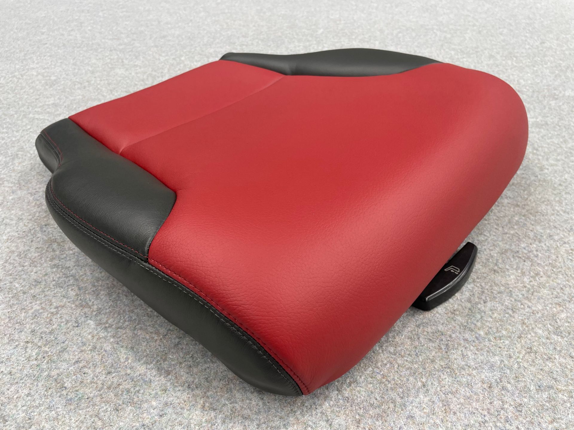 Red and black leather truck seat base full refurb