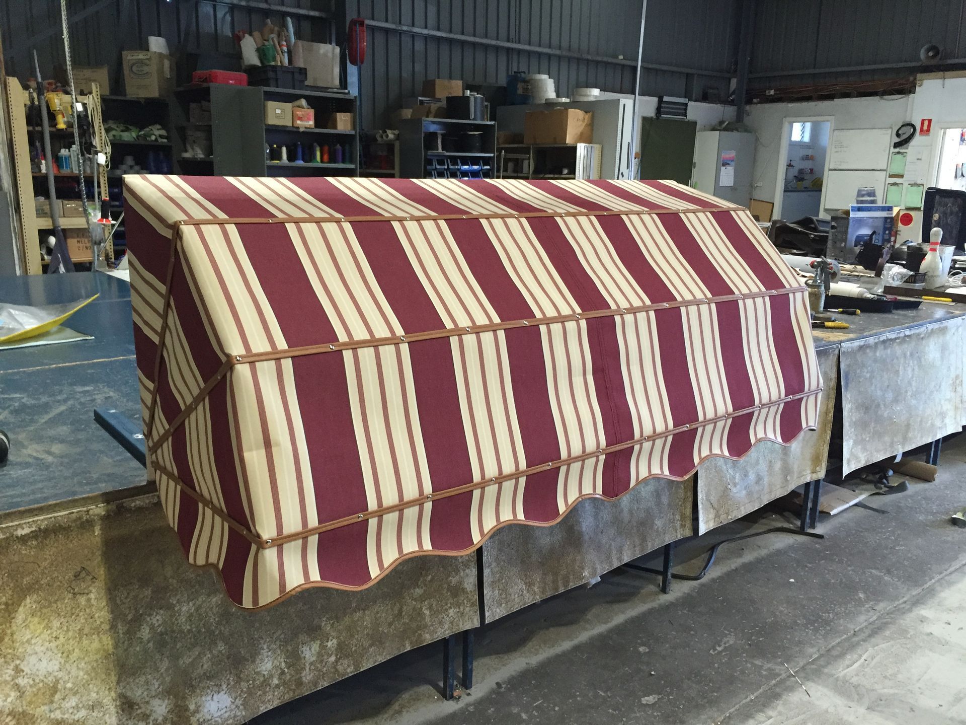 Shop front canvas canopy