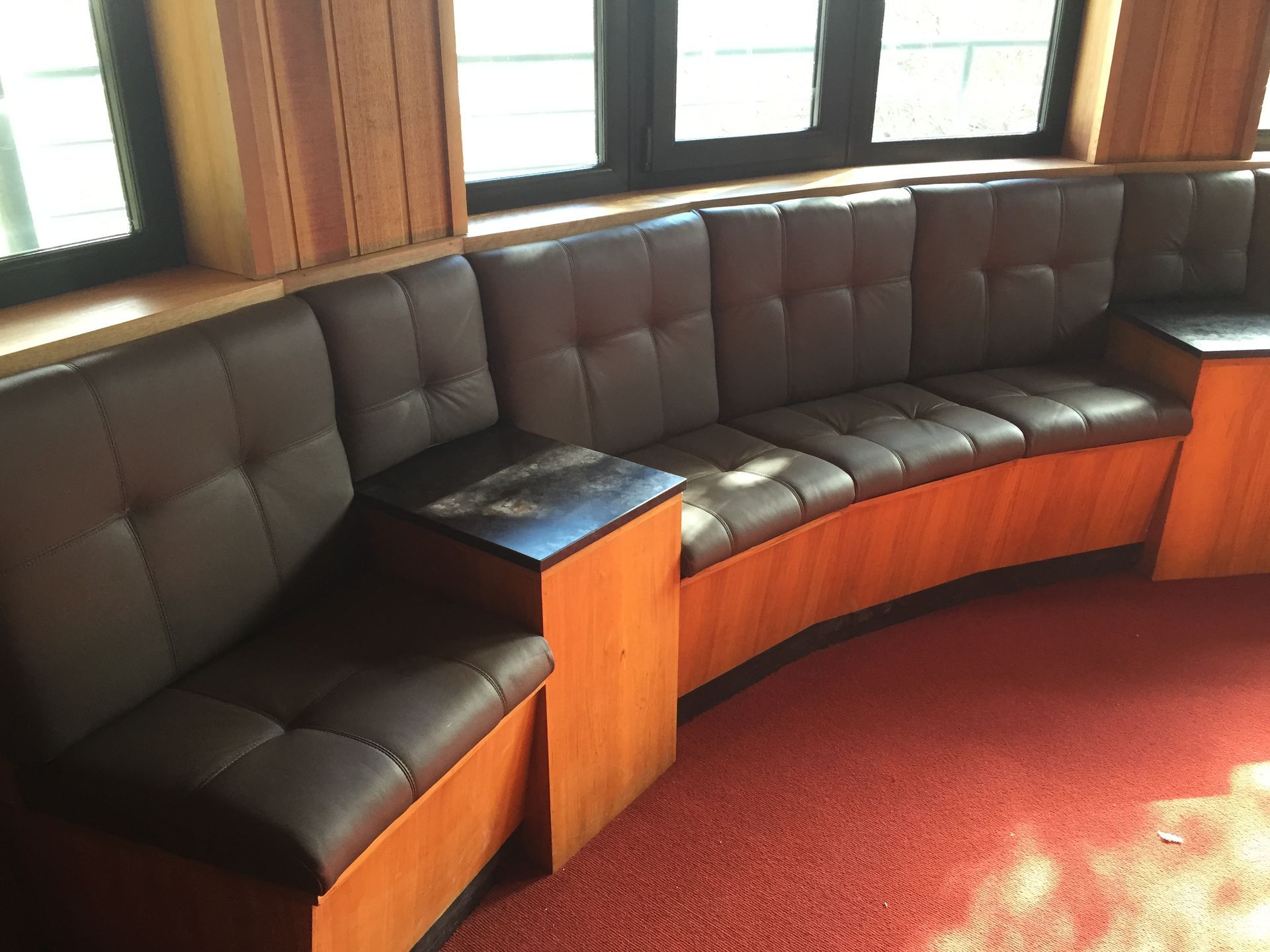 Ski lodge leather seating