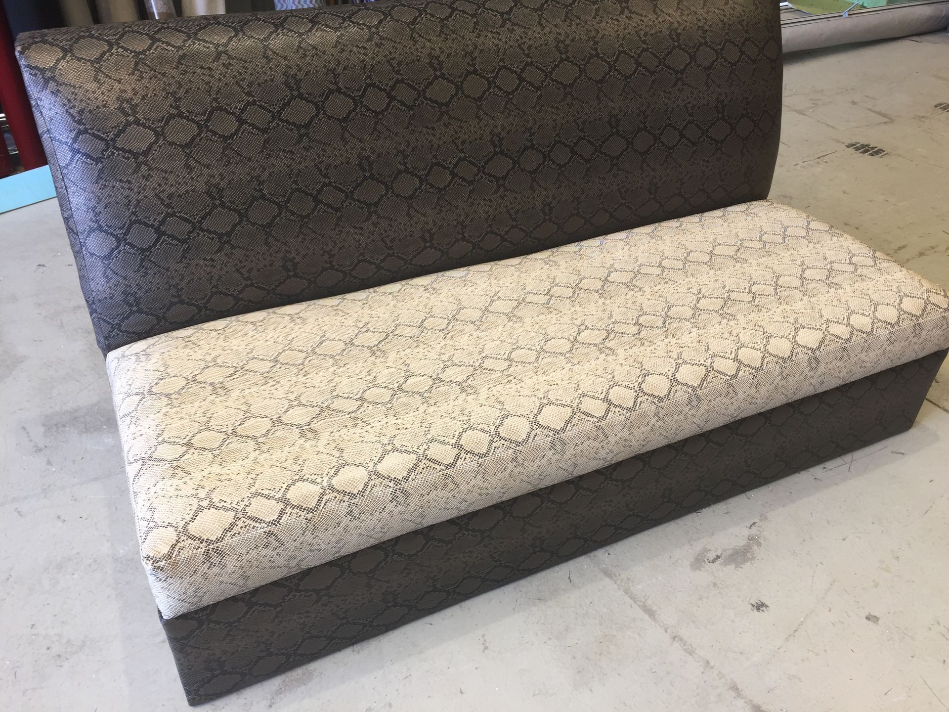 Ski lodge leather seating