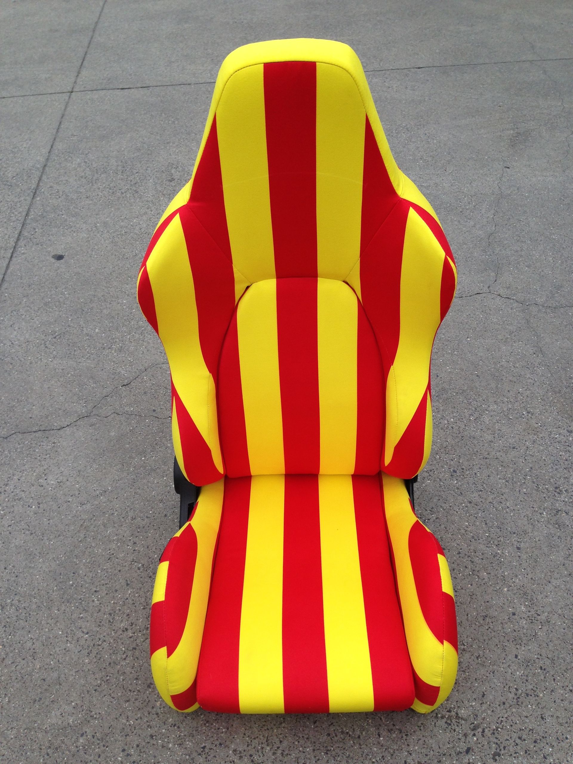 Striped race seat