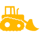 Yellow bulldozer icon.