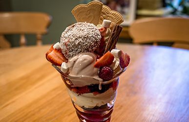 Strawberry and rasberry ice cream
