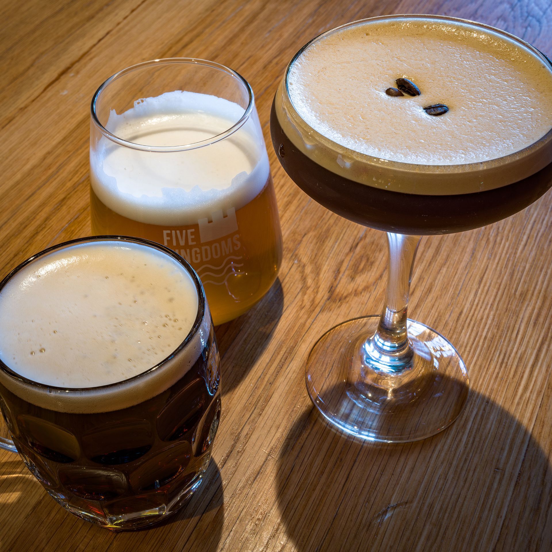 A selection of drinks at Souter's Inn