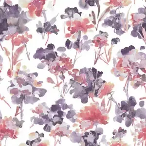Floral Pattern With Soft Pink and Purple Flowers on a White Background — Advantage Screen And Blinds Rockhampton in Rockhampton, QLD