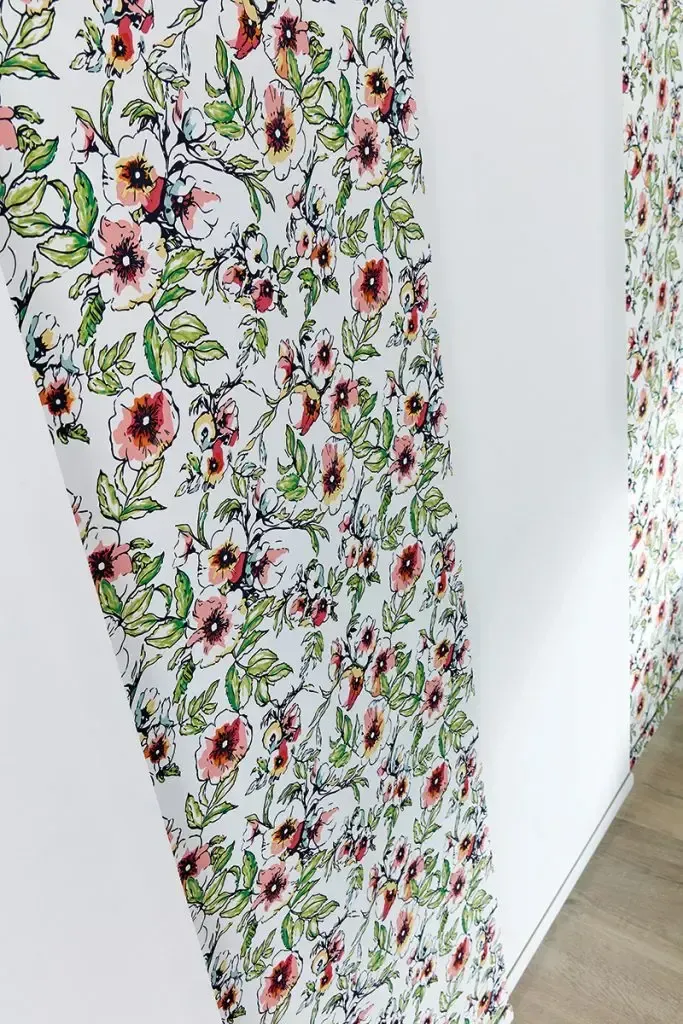 Floral Wallpaper Featuring Pink and Red Flowers, and Green Leaves — Advantage Screen And Blinds Rockhampton in Rockhampton, QLD