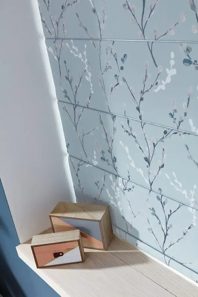 Decorative Wall With Delicate Floral Pattern Tiles — Advantage Screen And Blinds Rockhampton in Rockhampton, QLD