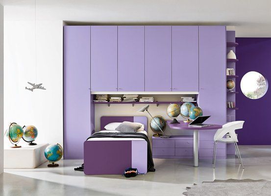 cameretta per bambina lilla