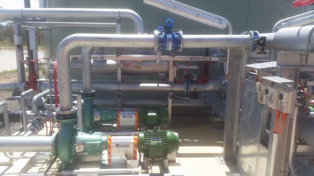 A bunch of pipes are connected to each other in a factory.