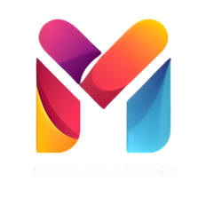 A colorful letter m on a white background
