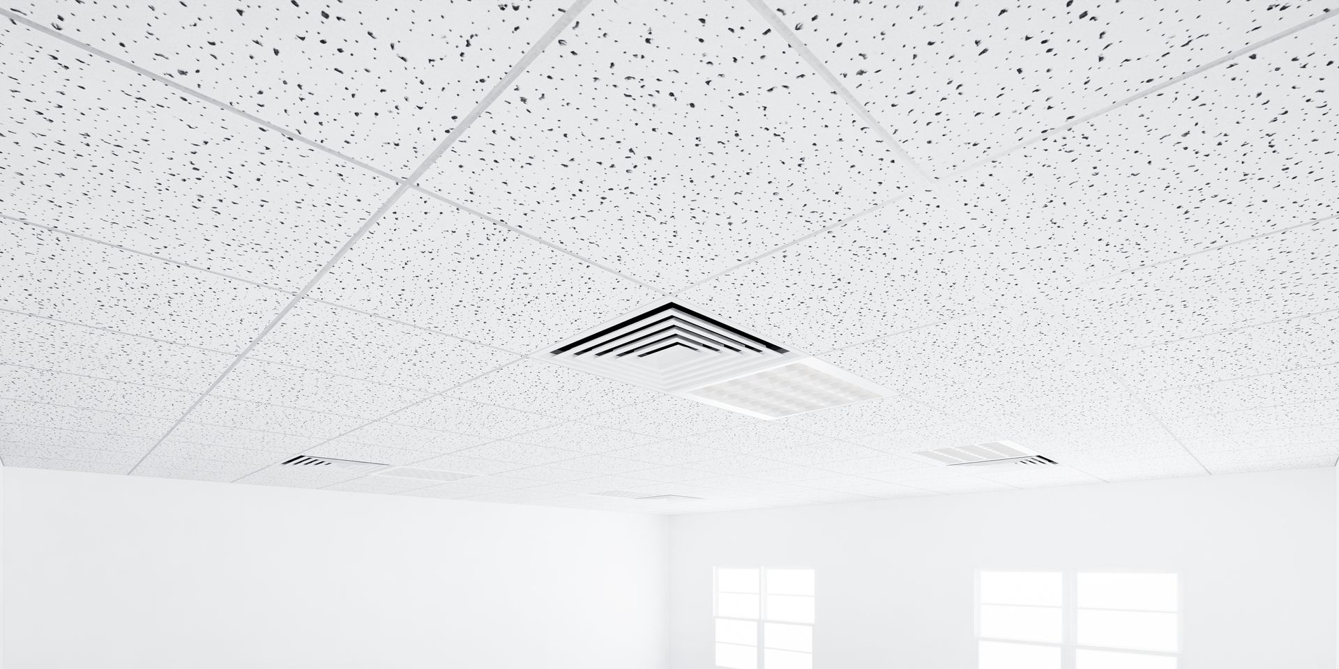 White ceiling inside building. White ceiling inside building.