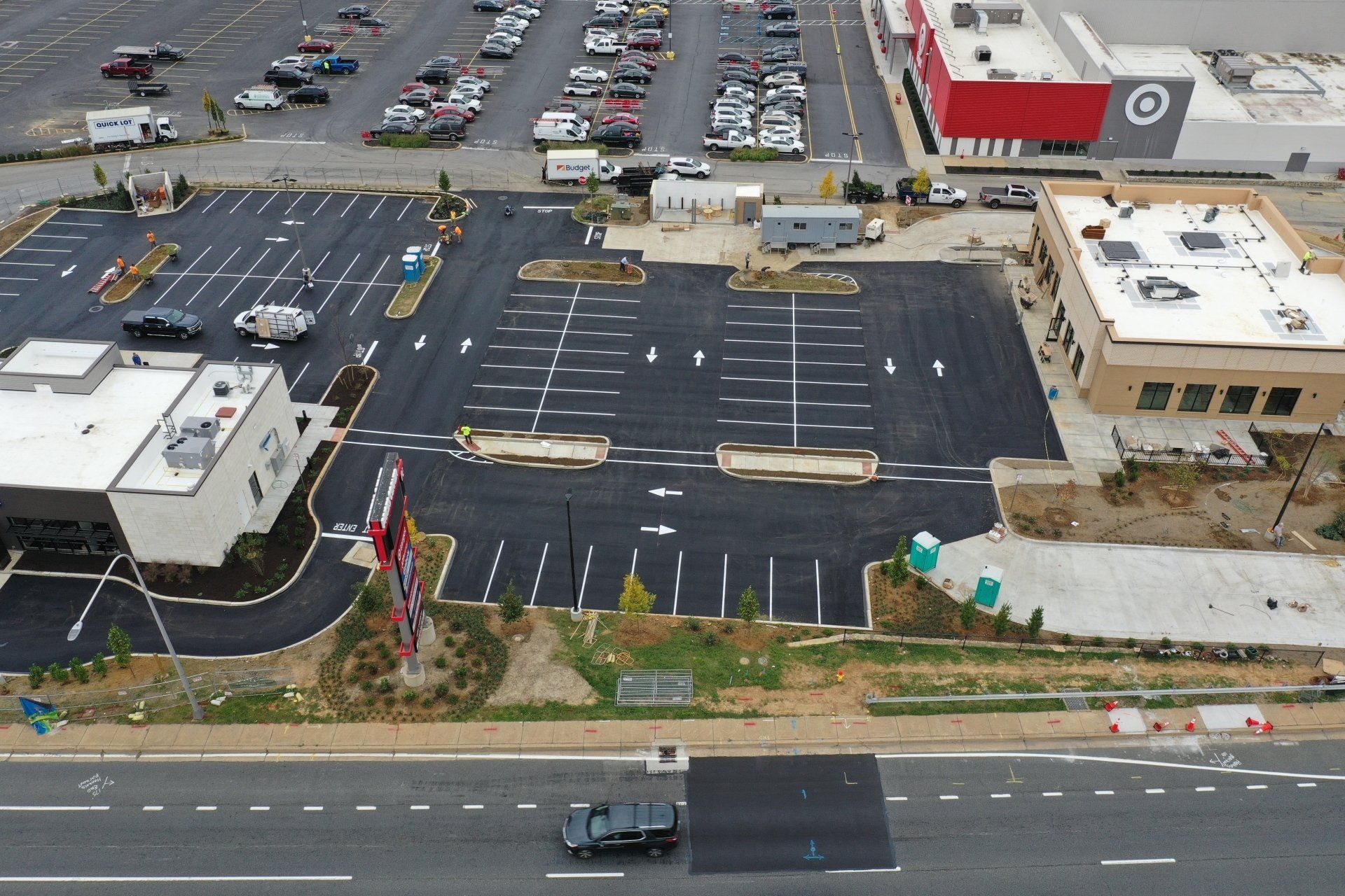 Parking Area Drone Shot — Aston, PA — Nick Falcone & Sons, Inc.