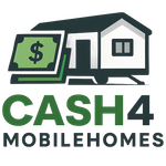 Logo: A mobile home with cash representing 