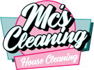 A logo for mc's cleaning house cleaning.