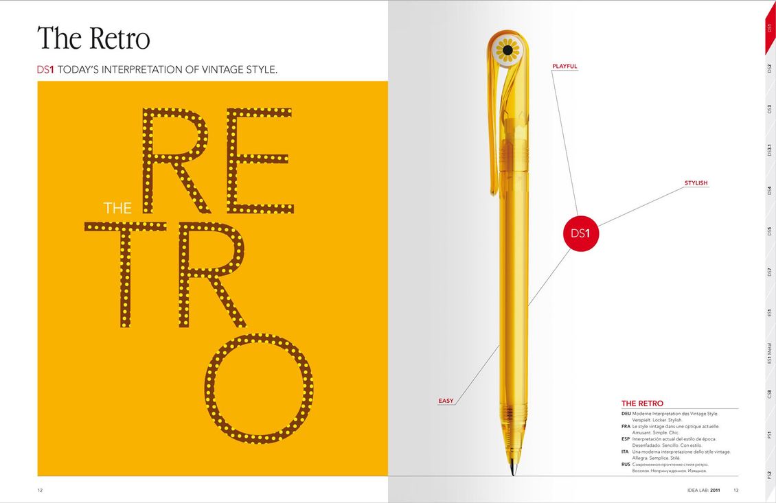 Prodir DS1 Retro – Produktkatalog-Gestaltung
