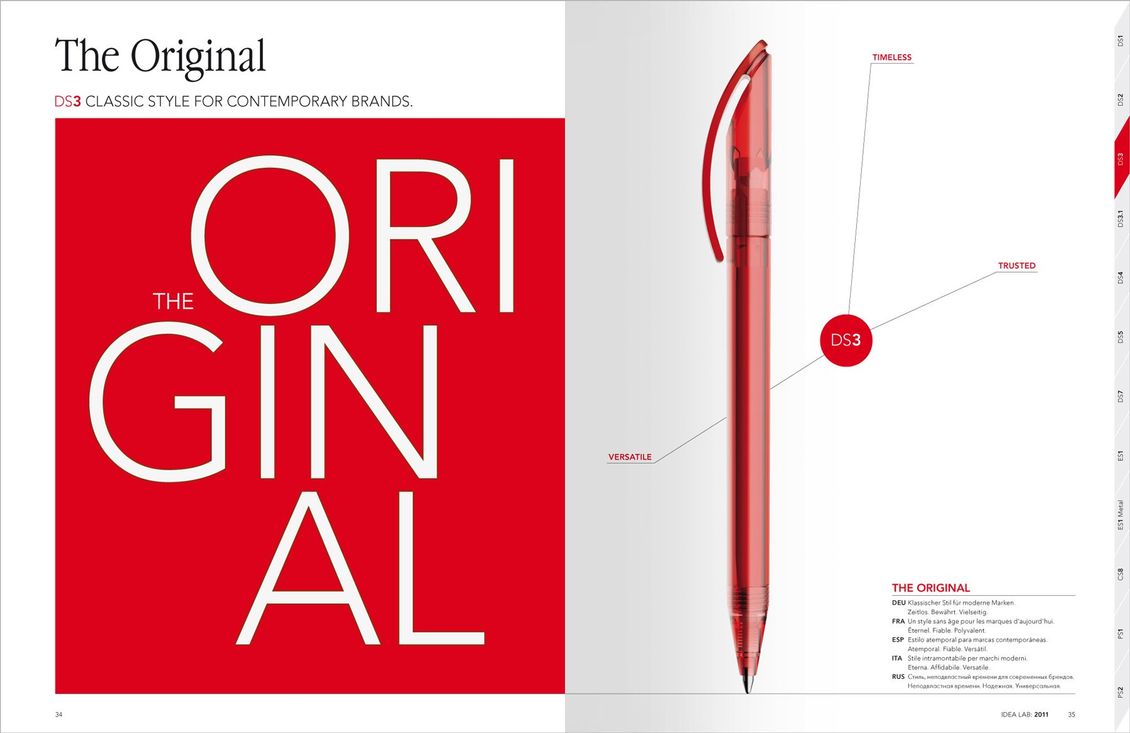 Prodir DS3 Original – Produktkatalog-Gestaltung