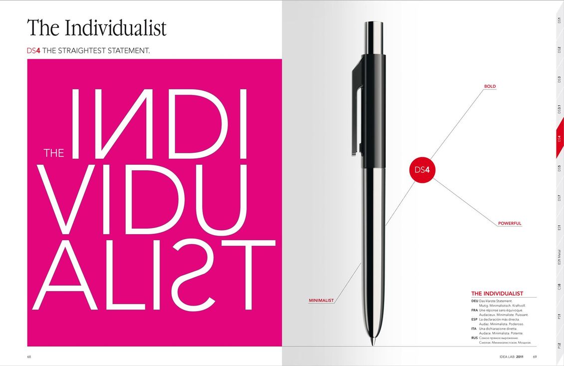 Prodir DS4 Individualist – Produktkatalog-Gestaltung