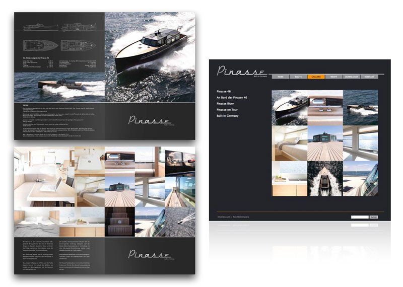 Pinasse Yacht auf der Elbe – Broschüren-Fotografie